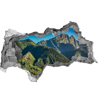 Adesivo con vista dietro il muro Paesaggio montano con valle