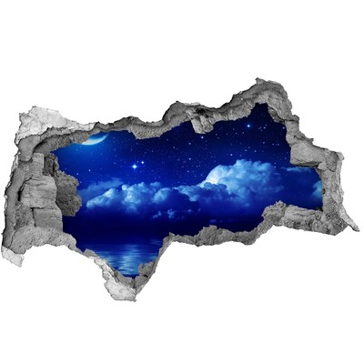 Adesivo con vista dietro il muro Cielo notturno sull'oceano