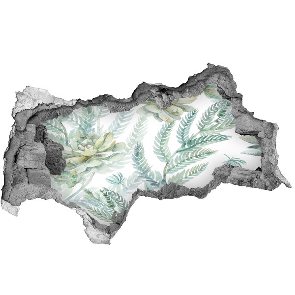 Sticker effetto rottura muro Un'oasi verde in cemento