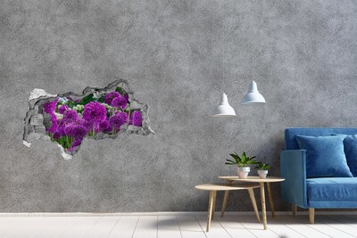 Decorazione da parete buco nel muro Un paradiso floreale dalle sfumature viola