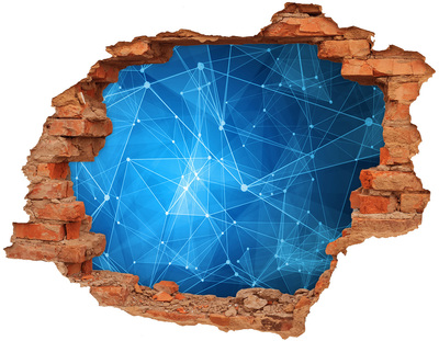 Adesivo murale buco 3D Spazio digitale dietro il muro