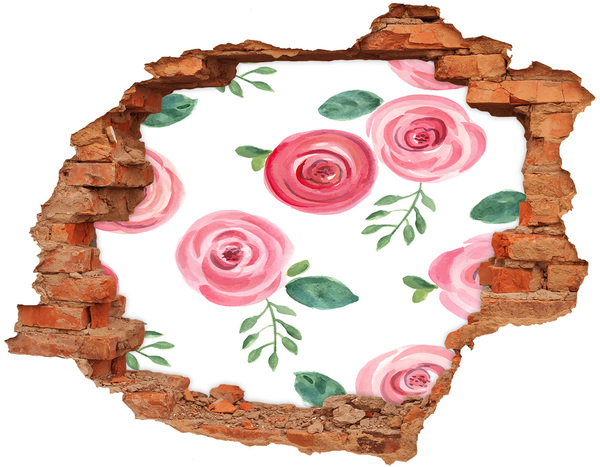 Adesivo murale buco 3D Fiore nel buco nel muro