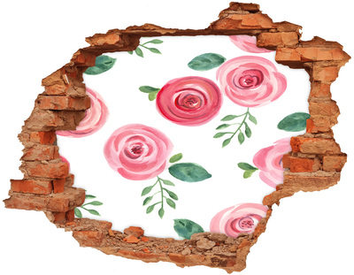 Adesivo murale buco 3D Fiore nel buco nel muro