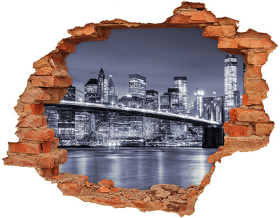 Adesivo murale buco 3D New York di notte