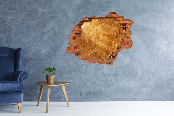 Adesivo effetto buco nel muro Golden Hole in the Wall