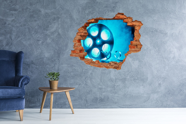Adesivo murale buco 3D Il cinema in azione