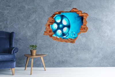 Adesivo murale buco 3D Il cinema in azione