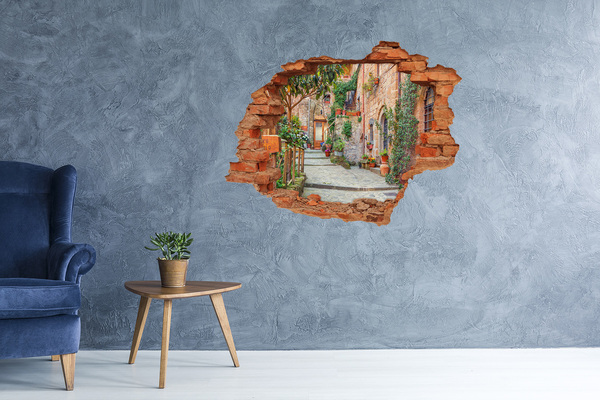 Adesivo effetto buco nel muro Un'incantevole cittadina in Toscana