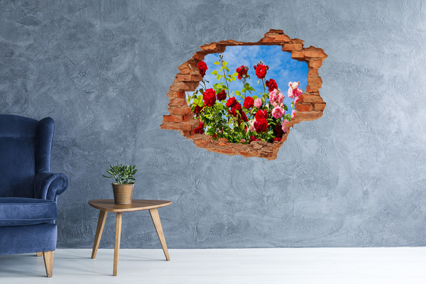 Adesivo murale buco 3D Fiori al sole
