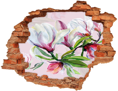 Adesivo murale buco 3D Un paradiso di fiori dietro il muro