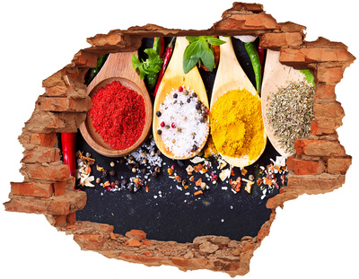 Adesivo murale buco 3D Paradiso delle spezie