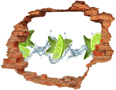 Adesivo effetto buco nel muro Un cocktail rinfrescante al lime