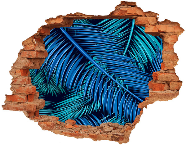 Adesivo murale buco 3D Oasi tropicale con palme