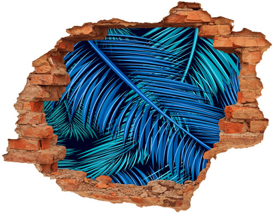 Adesivo murale buco 3D Oasi tropicale con palme