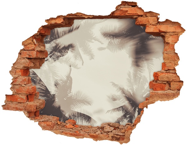 Adesivo con buco sbrecciato Oasi tropicale dietro le mura