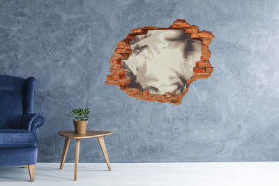 Adesivo con buco sbrecciato Oasi tropicale dietro le mura