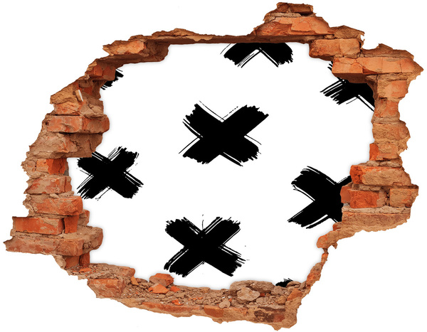 Adesivo murale buco 3D Elegante buco nel muro