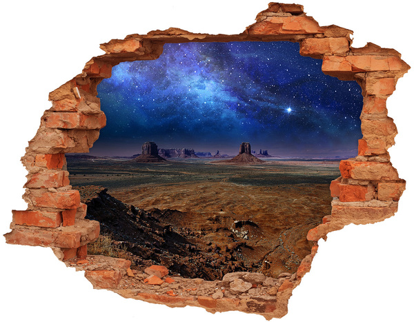 Adesivo murale buco 3D Paesaggio spaziale nella Monument Valley
