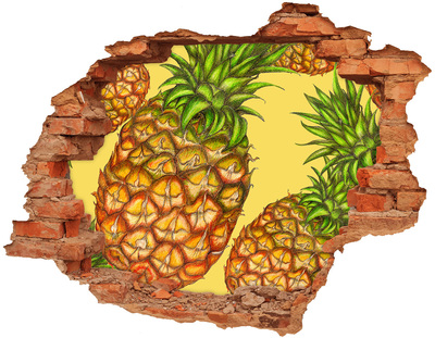 Adesivo effetto buco nel muro Perdita di colore dell'ananas