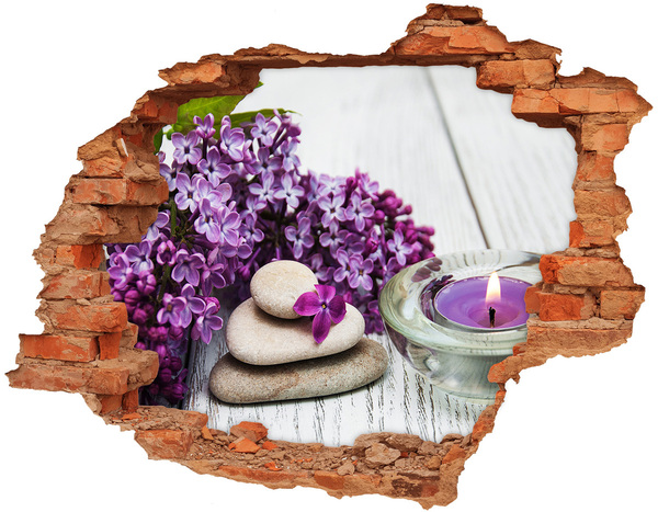 Adesivo con buco sbrecciato Un'oasi floreale di pace