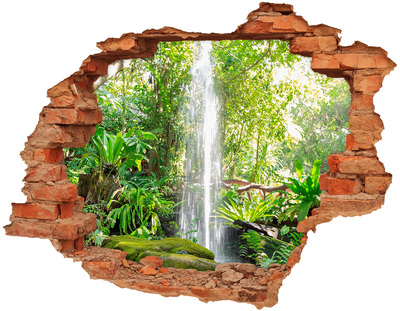 Adesivo murale buco 3D Cascata tropicale nella giungla