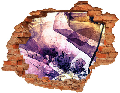 Adesivo effetto buco nel muro Il mondo floreale dietro le mura