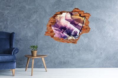 Adesivo effetto buco nel muro Il mondo floreale dietro le mura