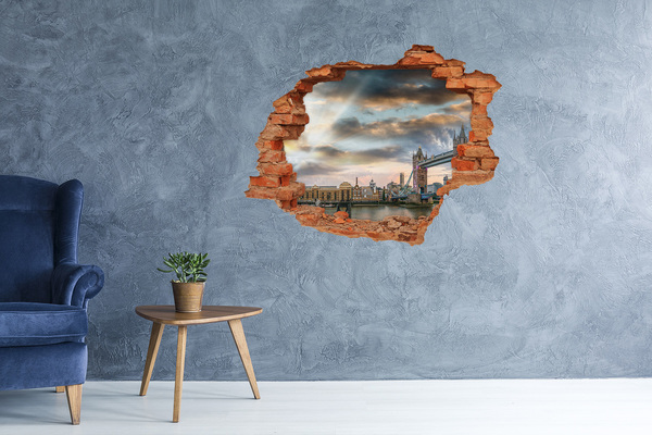 Adesivo murale buco 3D Tower Bridge a Londra