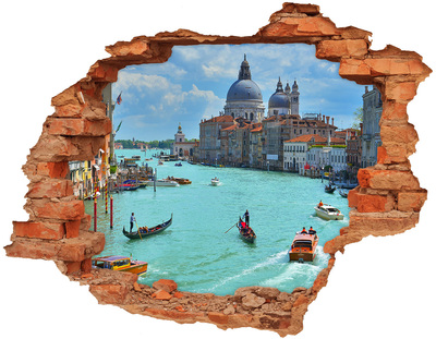 Adesivo murale buco 3D Venezia alla luce del giorno