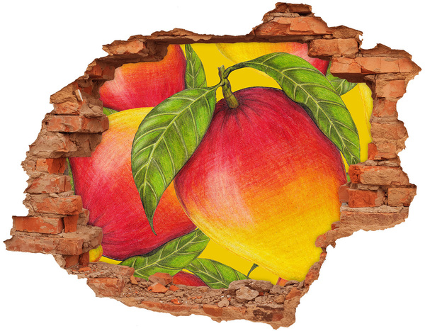 Adesivo murale buco 3D Mango succoso nel buco nel muro