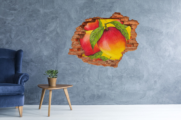 Adesivo murale buco 3D Mango succoso nel buco nel muro
