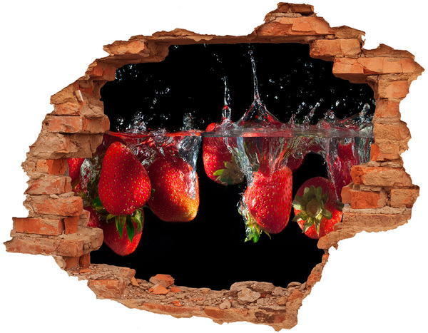 Adesivo murale buco 3D Un tocco di frutta con le fragole