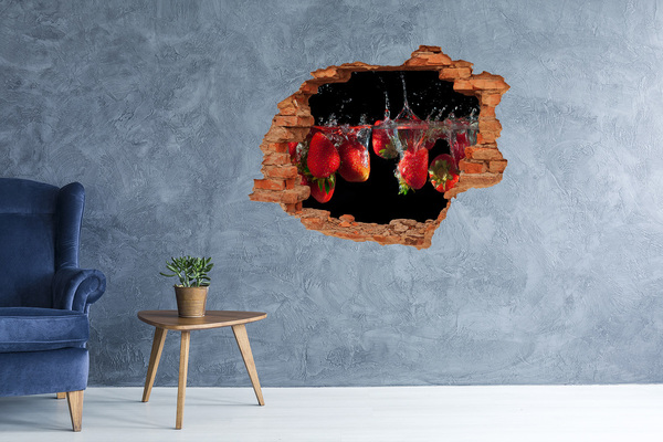 Adesivo murale buco 3D Un tocco di frutta con le fragole