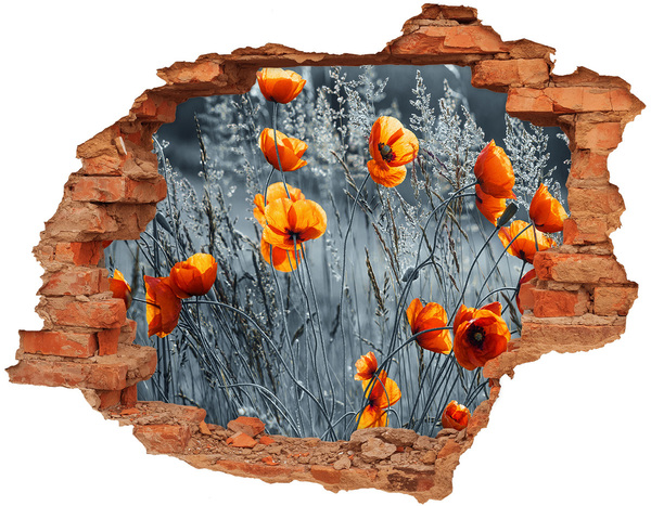 Adesivo effetto buco nel muro Fiori in un buco nel muro