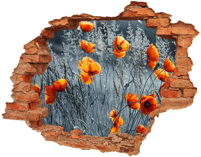 Adesivo effetto buco nel muro Fiori in un buco nel muro