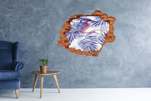 Adesivo effetto buco nel muro Paradiso tropicale dietro le mura