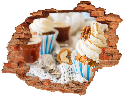Adesivo con buco sbrecciato Un dolce paradiso con i cupcake