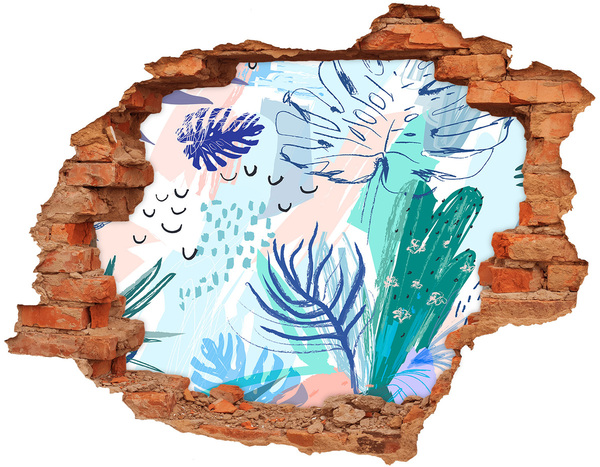 Adesivo effetto buco nel muro Paradiso tropicale dietro le mura