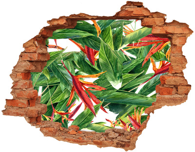 Adesivo con buco sbrecciato Paradiso tropicale dietro le mura