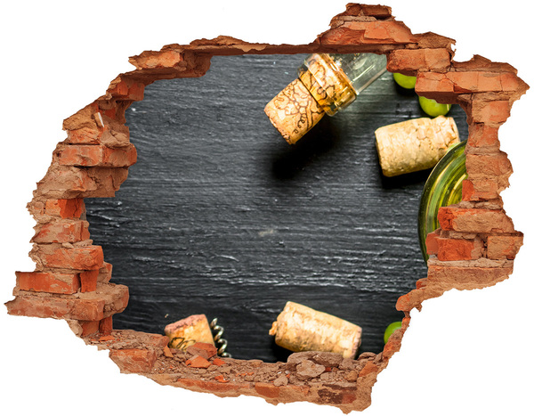 Adesivo effetto buco nel muro Vino e uva