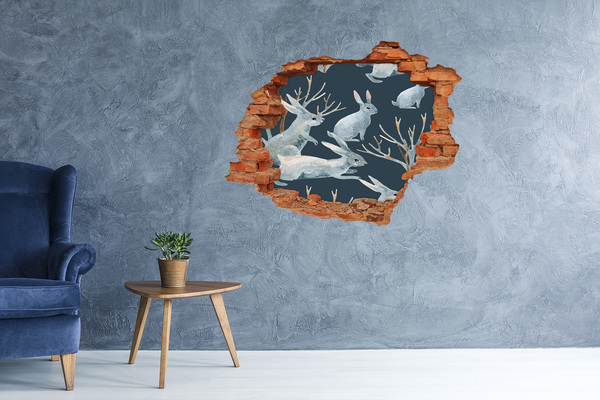 Adesivo con buco sbrecciato Coniglietti nelle profondità del mare