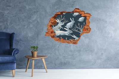 Adesivo con buco sbrecciato Coniglietti nelle profondità del mare