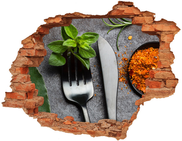 Adesivo effetto buco nel muro Il mondo culinario dietro le mura