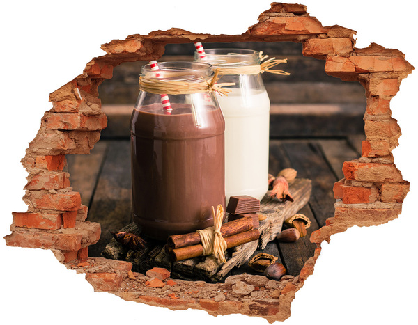 Adesivo effetto buco nel muro Delizie al cioccolato in un ambiente naturale