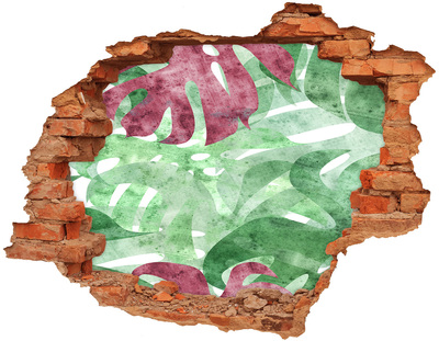 Adesivo con buco sbrecciato Giungla tropicale