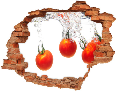 Adesivo murale buco 3D Pomodori succosi in acqua