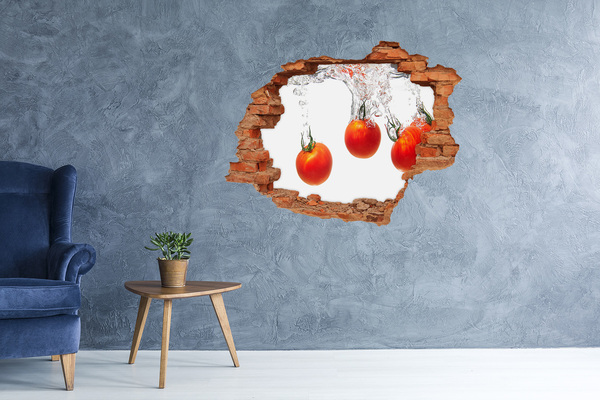 Adesivo murale buco 3D Pomodori succosi in acqua