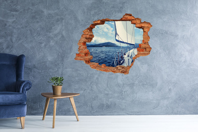 Adesivo con buco sbrecciato Vista dal ponte dello yacht