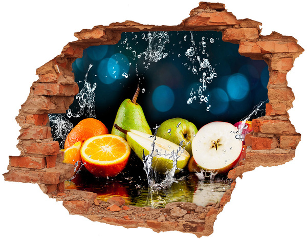 Adesivo effetto buco nel muro Cascata di frutta