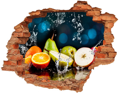 Adesivo effetto buco nel muro Cascata di frutta